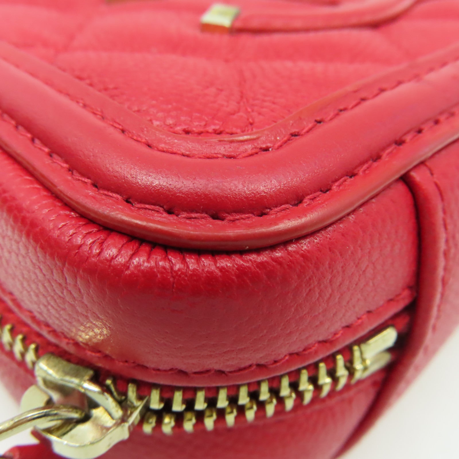 CHANEL 【激減優惠】菱格Caviar皮革Chain Shoulder Bag金扣鏈帶肩背袋紅色