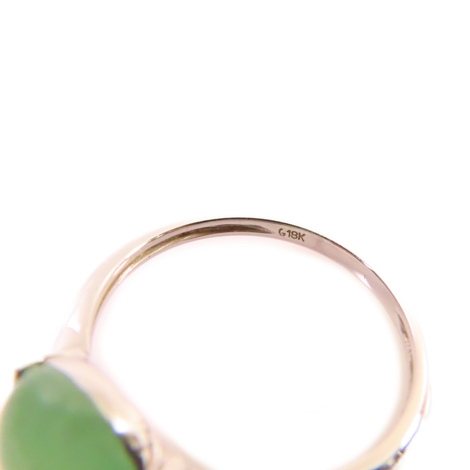 JEWELRY 18K白金/1.8g翡翠Jade Ring戒指US#5.75