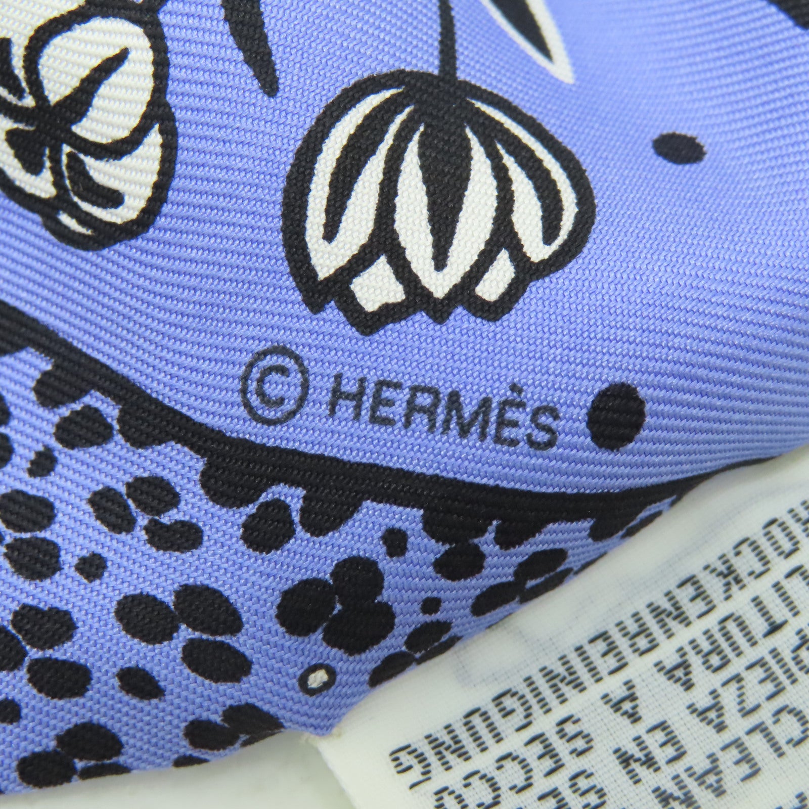HERMES 丝质Twilly丝巾浅蓝色
