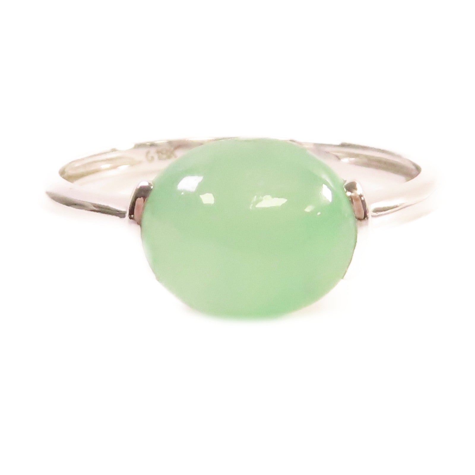 JEWELRY 18K白金/1.8g翡翠Jade Ring戒指US#5.75