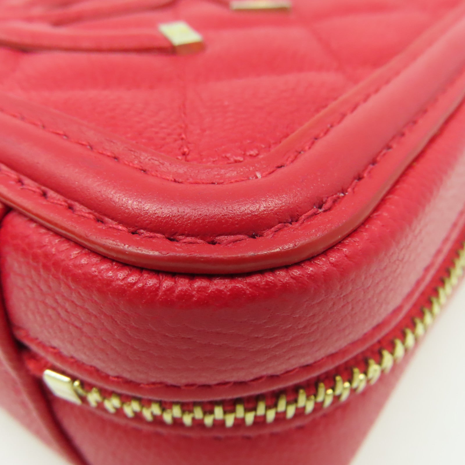 CHANEL 【激減優惠】菱格Caviar皮革Chain Shoulder Bag金扣鏈帶肩背袋紅色