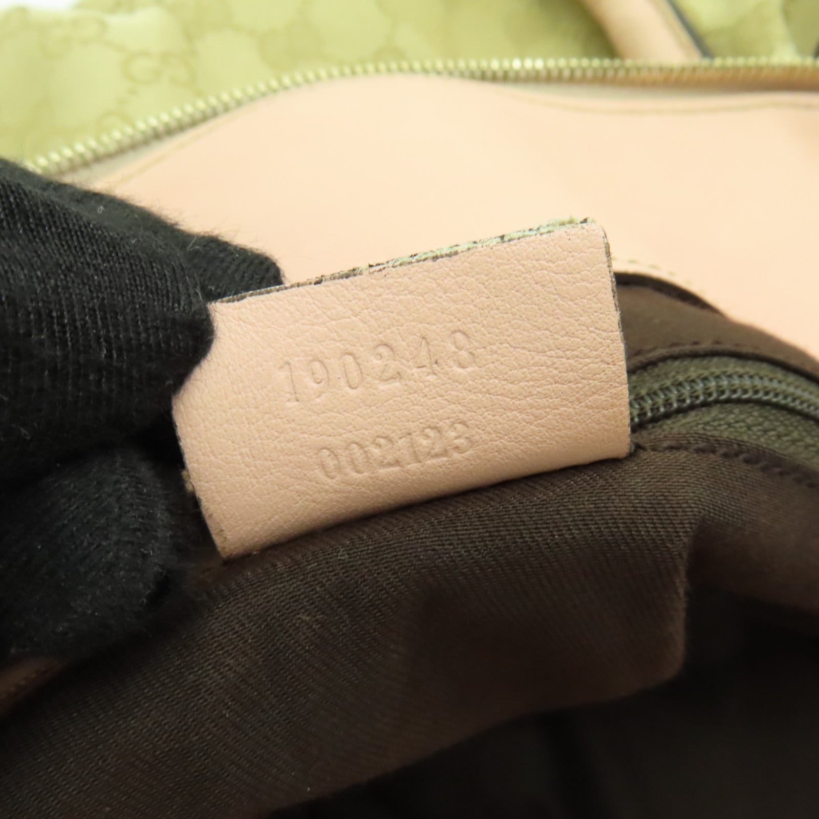 GUCCI 帆布Shoulder Bag金扣肩背袋米色/粉紅色