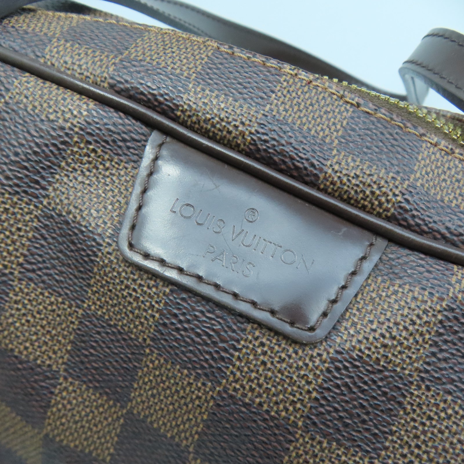 LOUIS VUITTON 【激減優惠】Damier Ebene Belem MM金扣肩背袋啡色