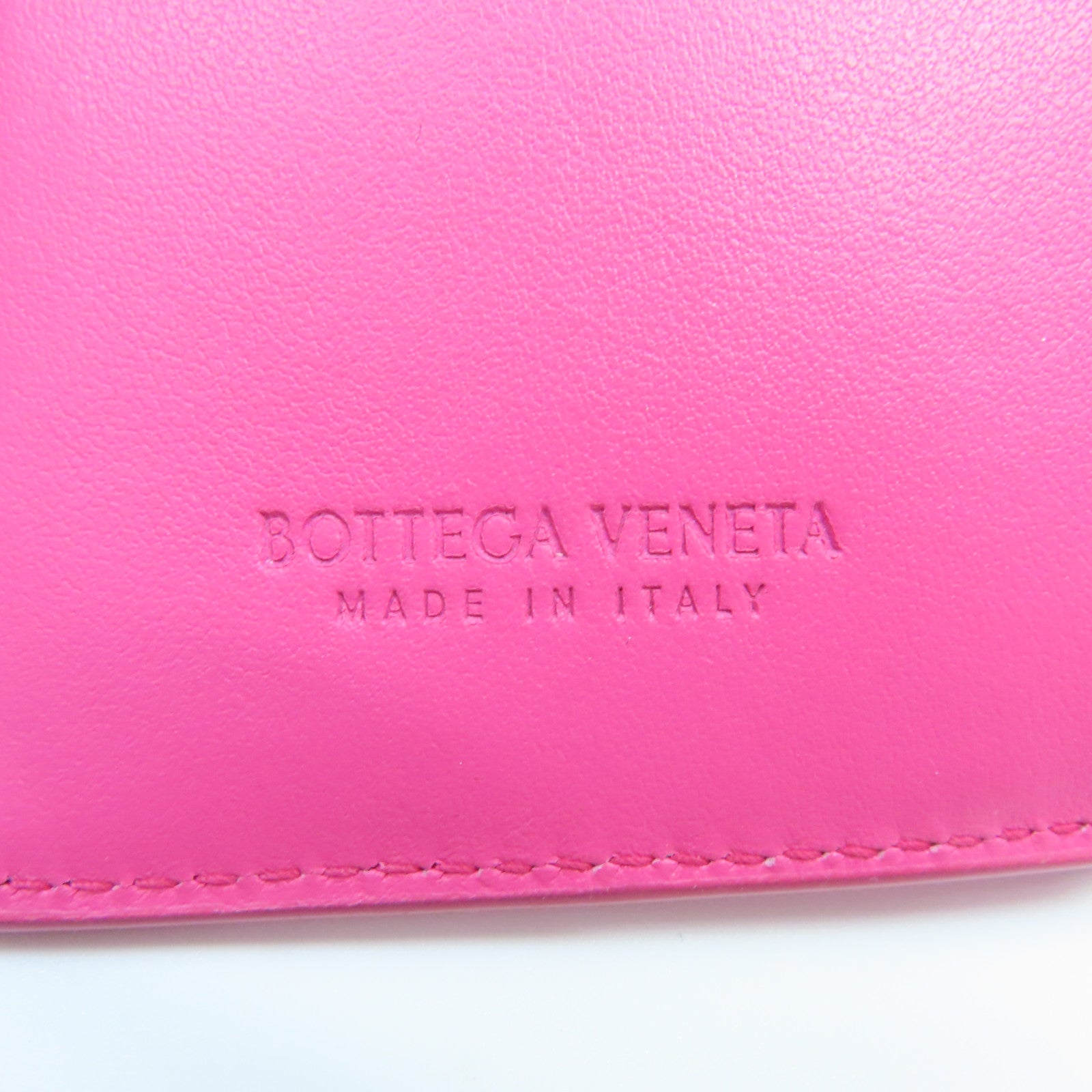 BOTTEGA VENETA 【激減優惠】牛皮皮革Wallet銀扣錢包粉紅色