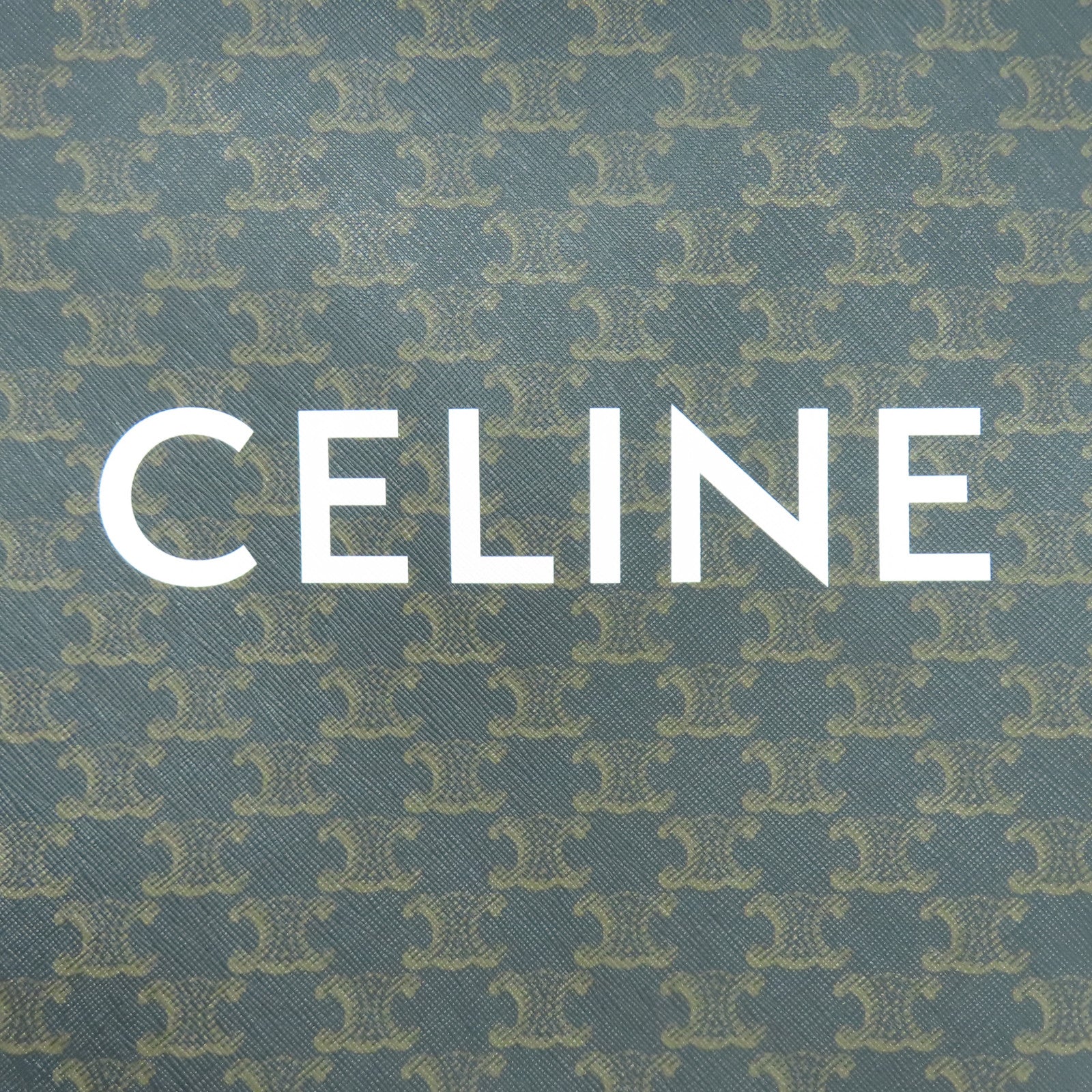 CELINE 塗層帆布Triomphe金扣手挽肩背兩用袋啡色
