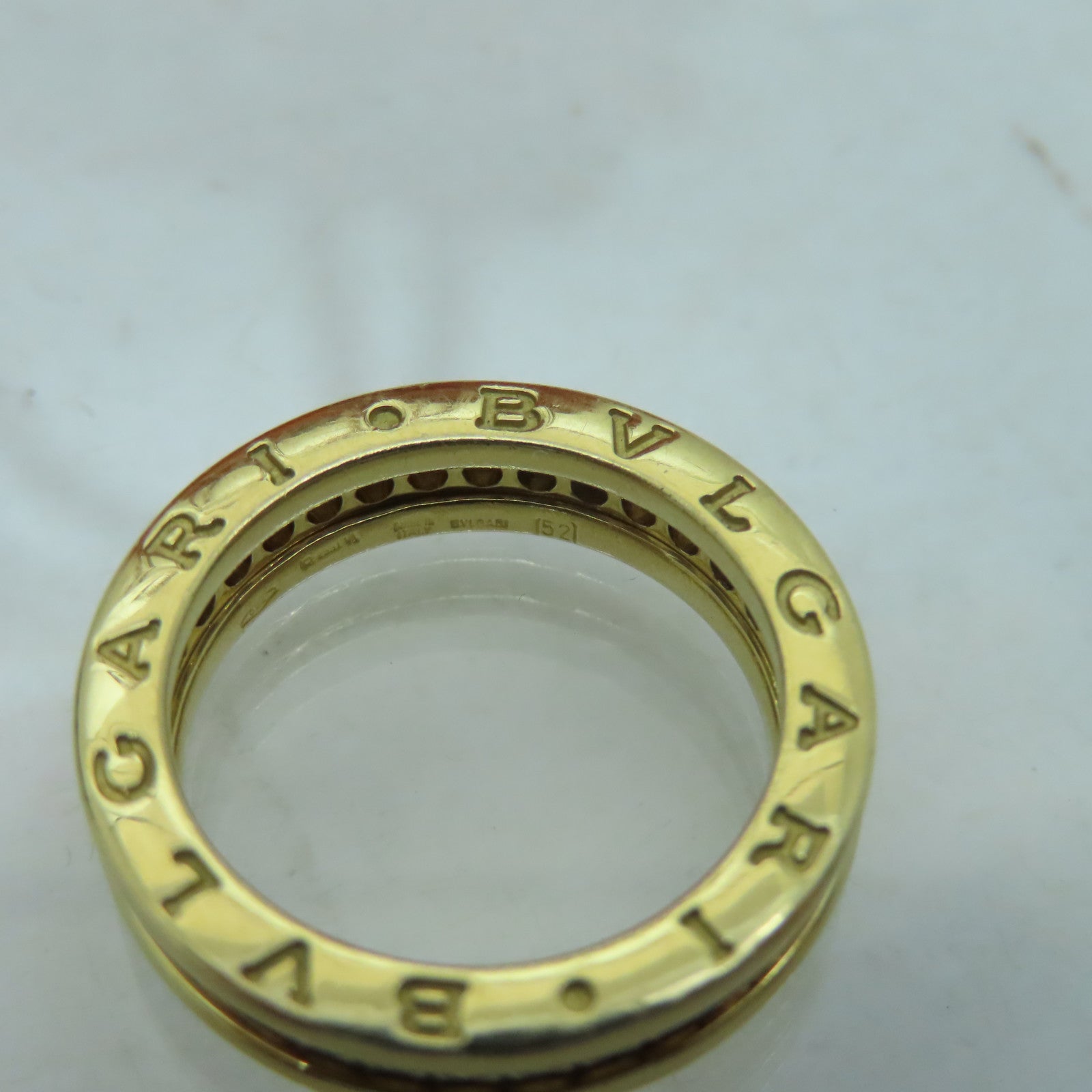BVLGARI 18K黃金B-zero1鑽石戒指#52/US#6