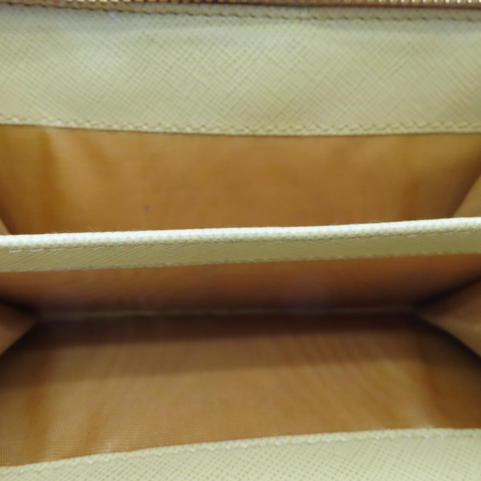 PRADA Calfskin Leather Wallet Gold Buckle Wallet Yellow