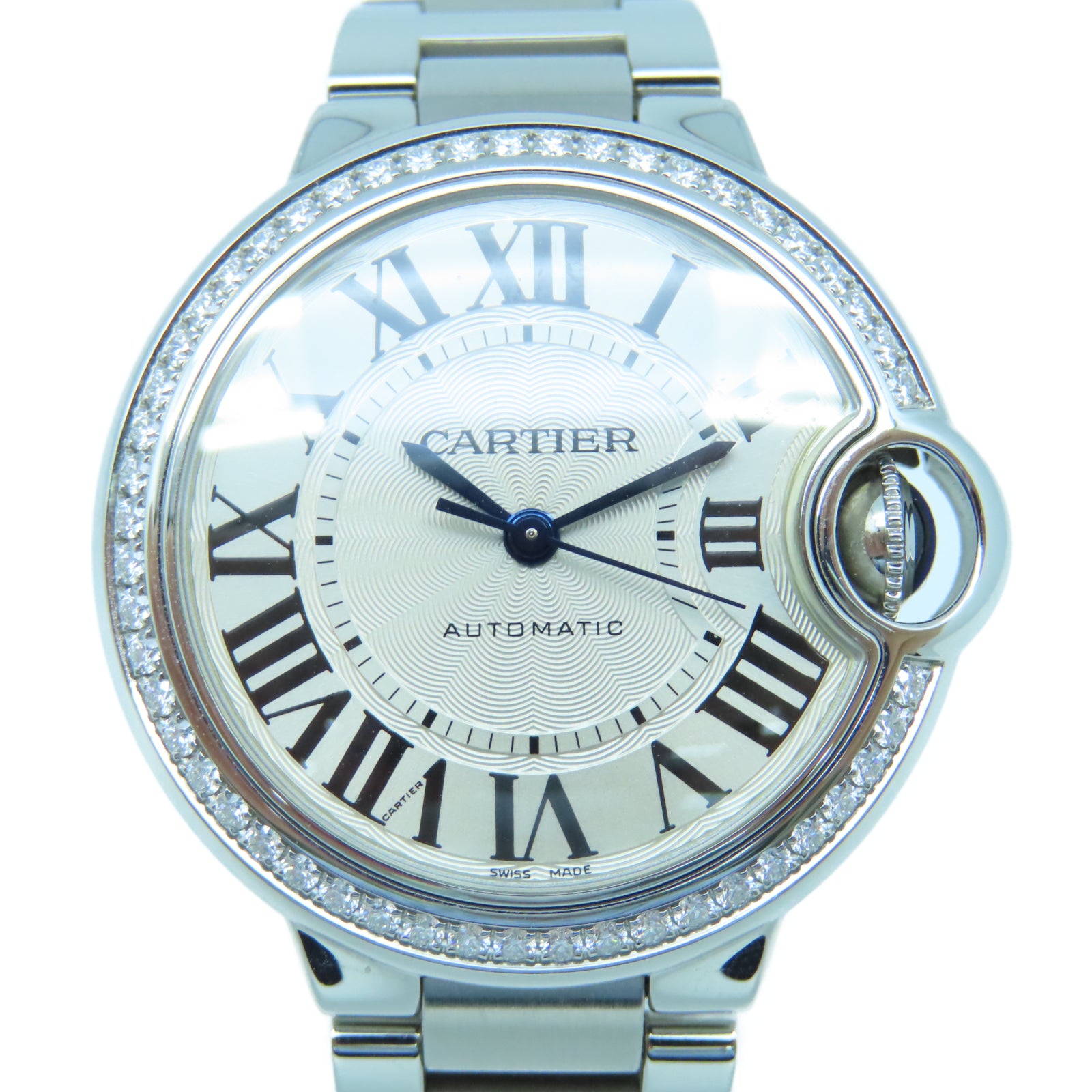 CARTIER Ballan Bleu不鏽鋼手錶自動機芯白色