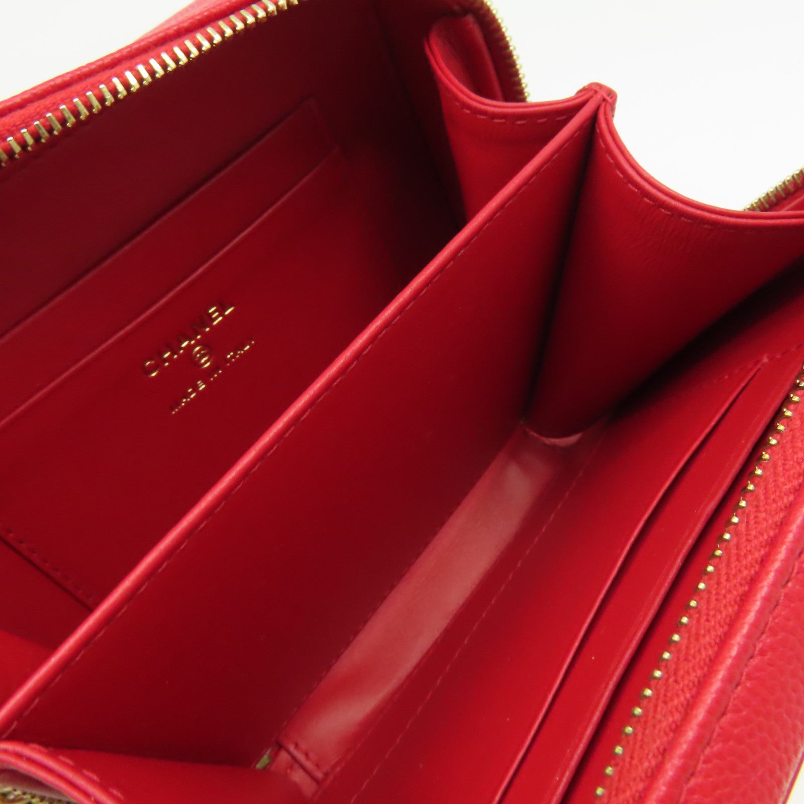 CHANEL 【激減優惠】菱格Caviar皮革Chain Shoulder Bag金扣鏈帶肩背袋紅色