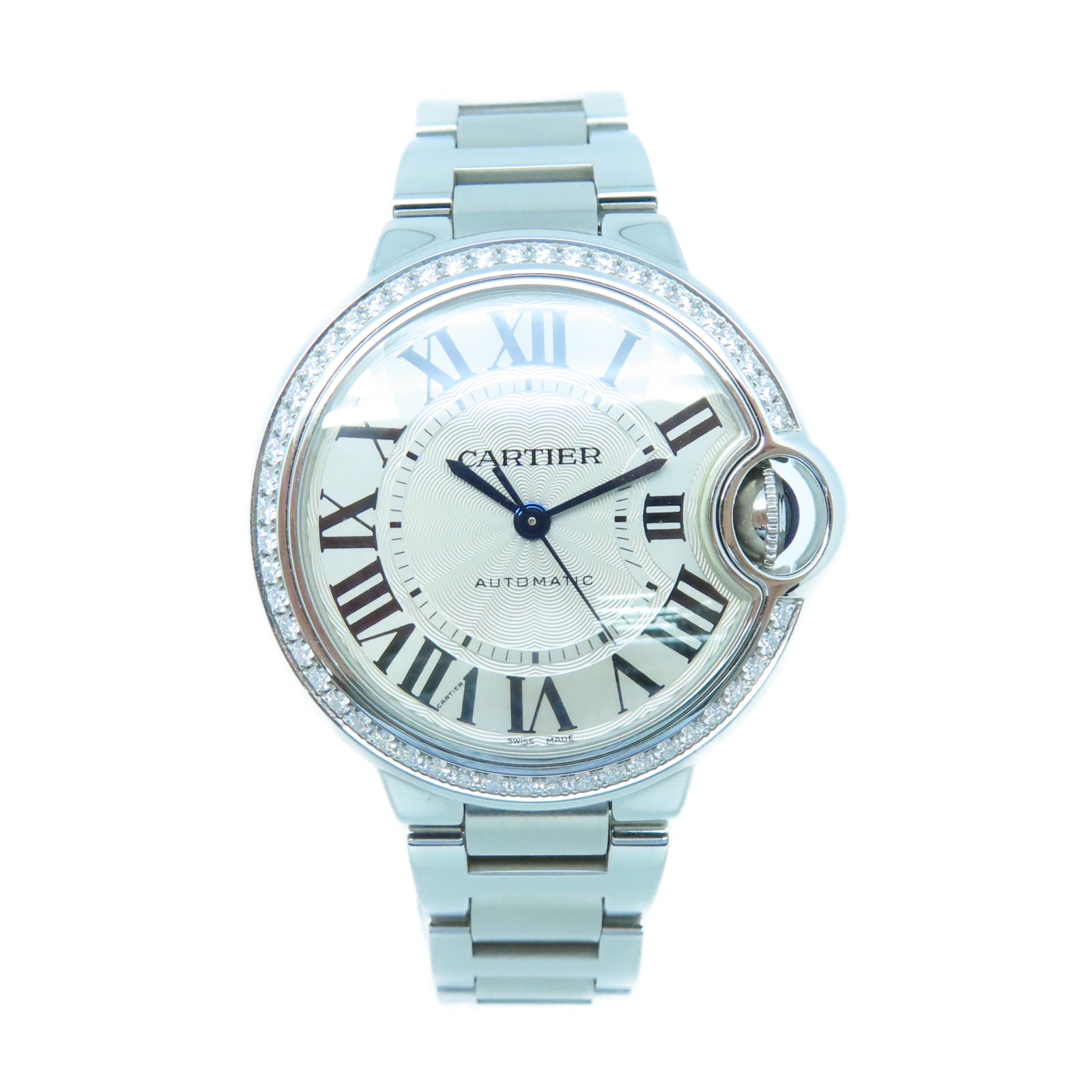 CARTIER Ballan Bleu不鏽鋼手錶自動機芯白色