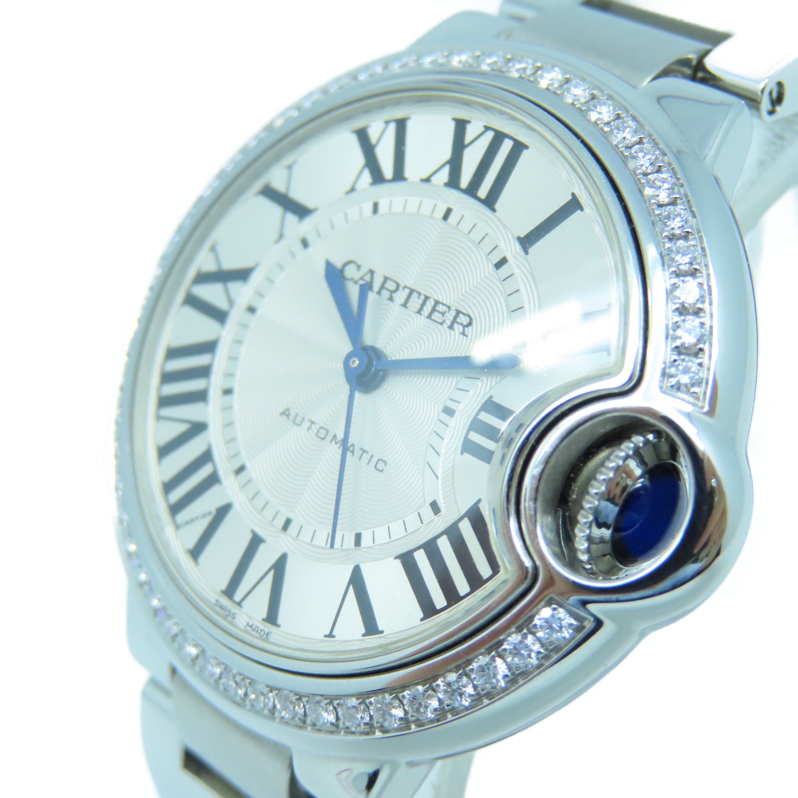 CARTIER Ballan Bleu不鏽鋼手錶自動機芯白色