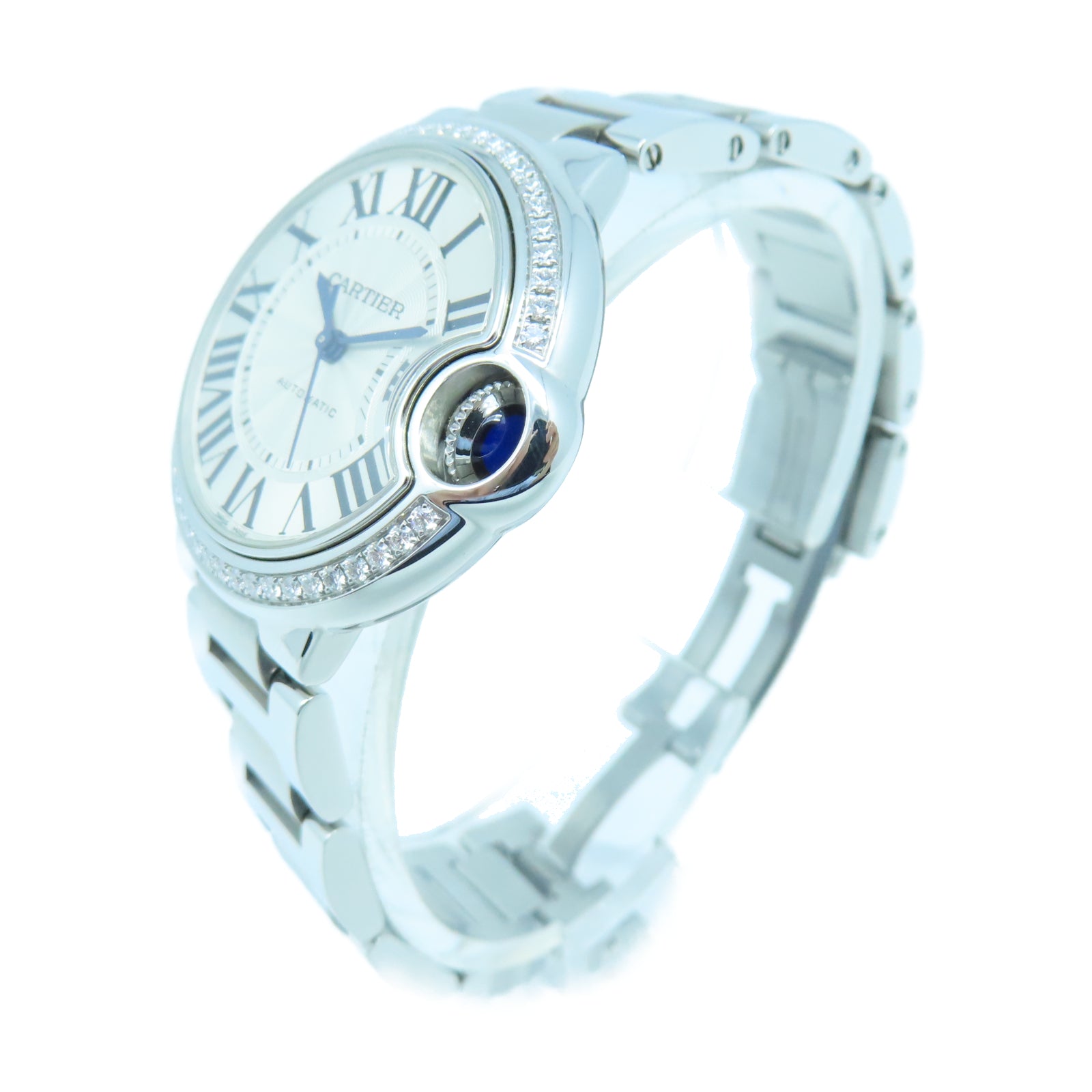 CARTIER Ballan Bleu不鏽鋼手錶自動機芯白色