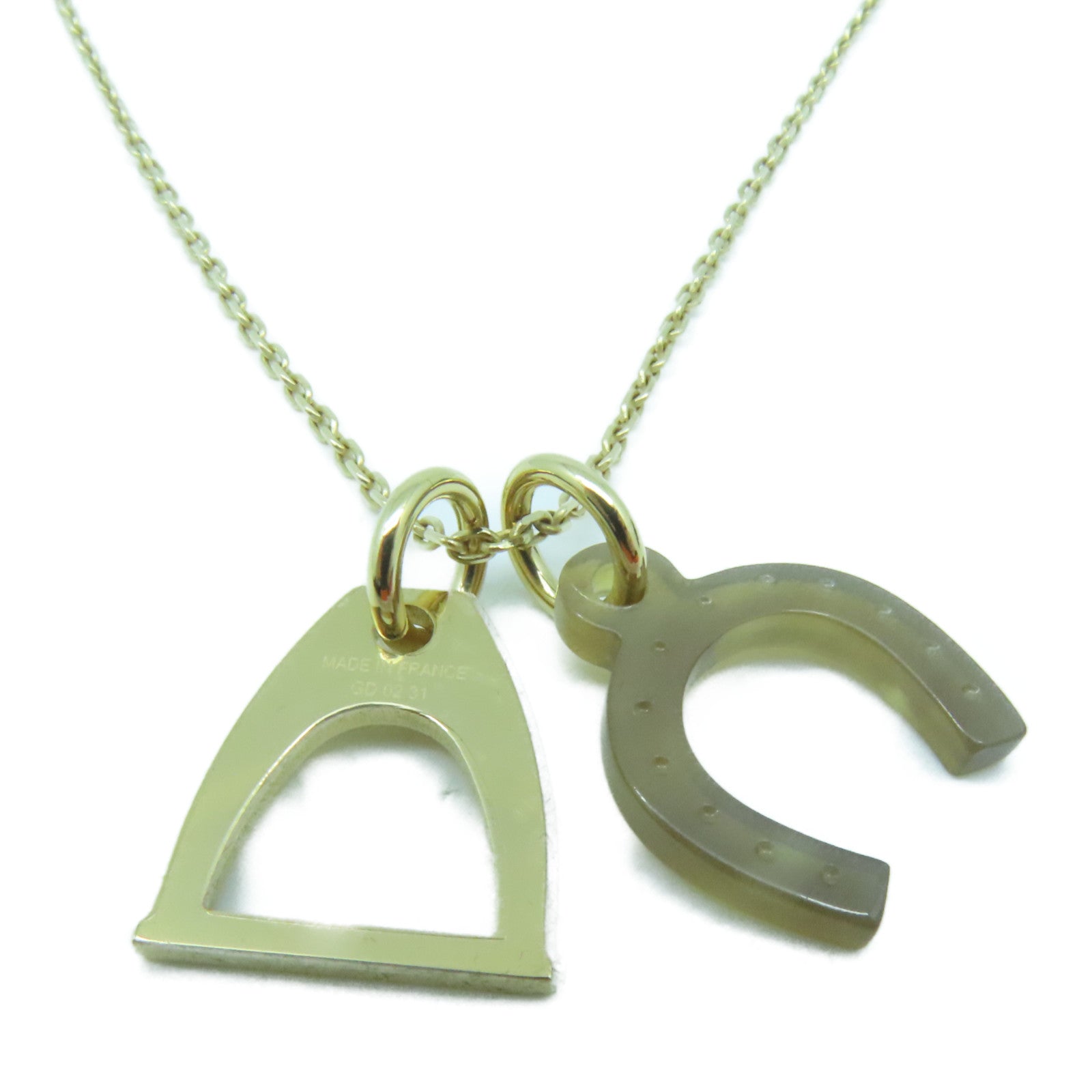 HERMES 金屬Necklace項鍊金色#50cm