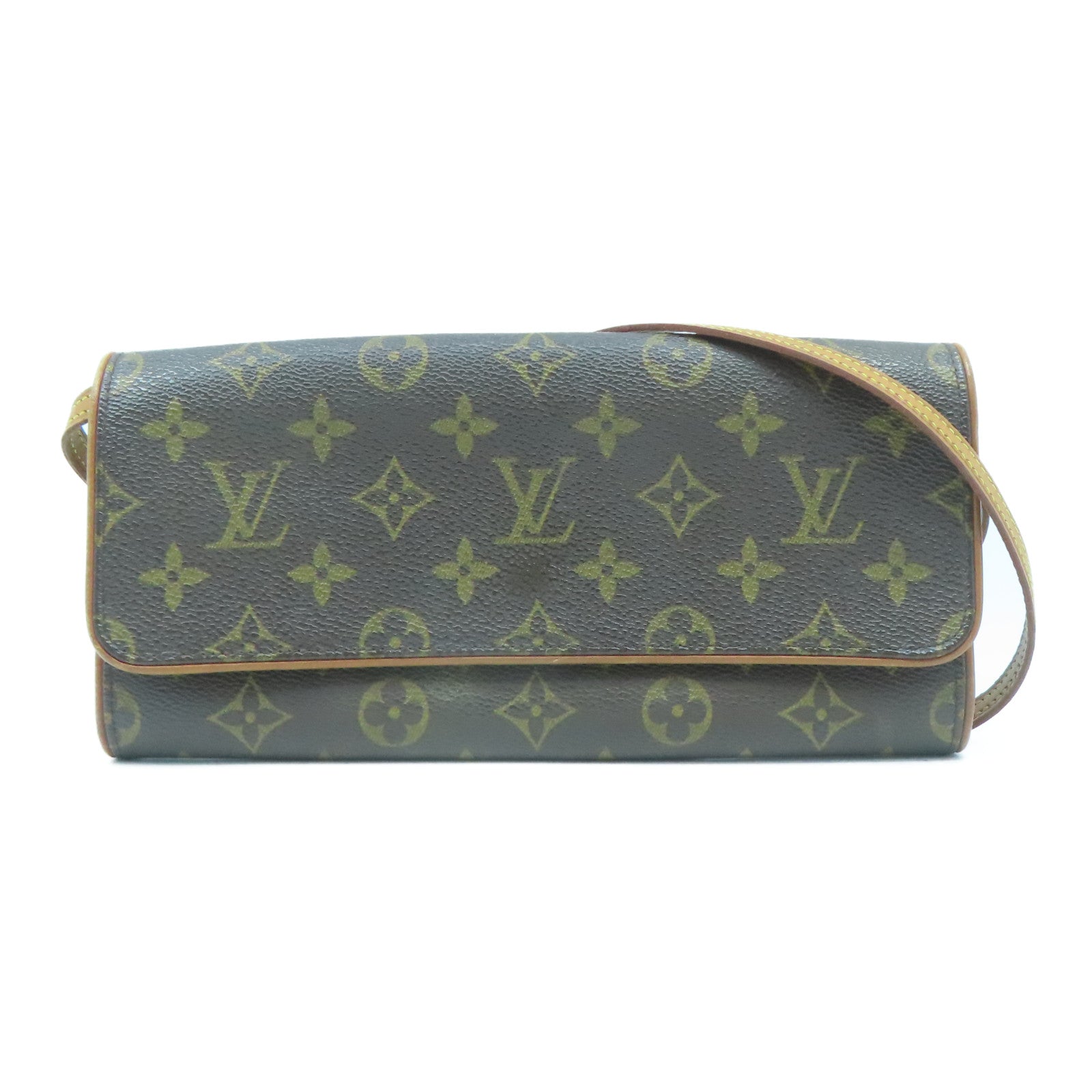 LOUIS VUITTON Monogram Pochette Twin GM金扣肩背袋啡色
