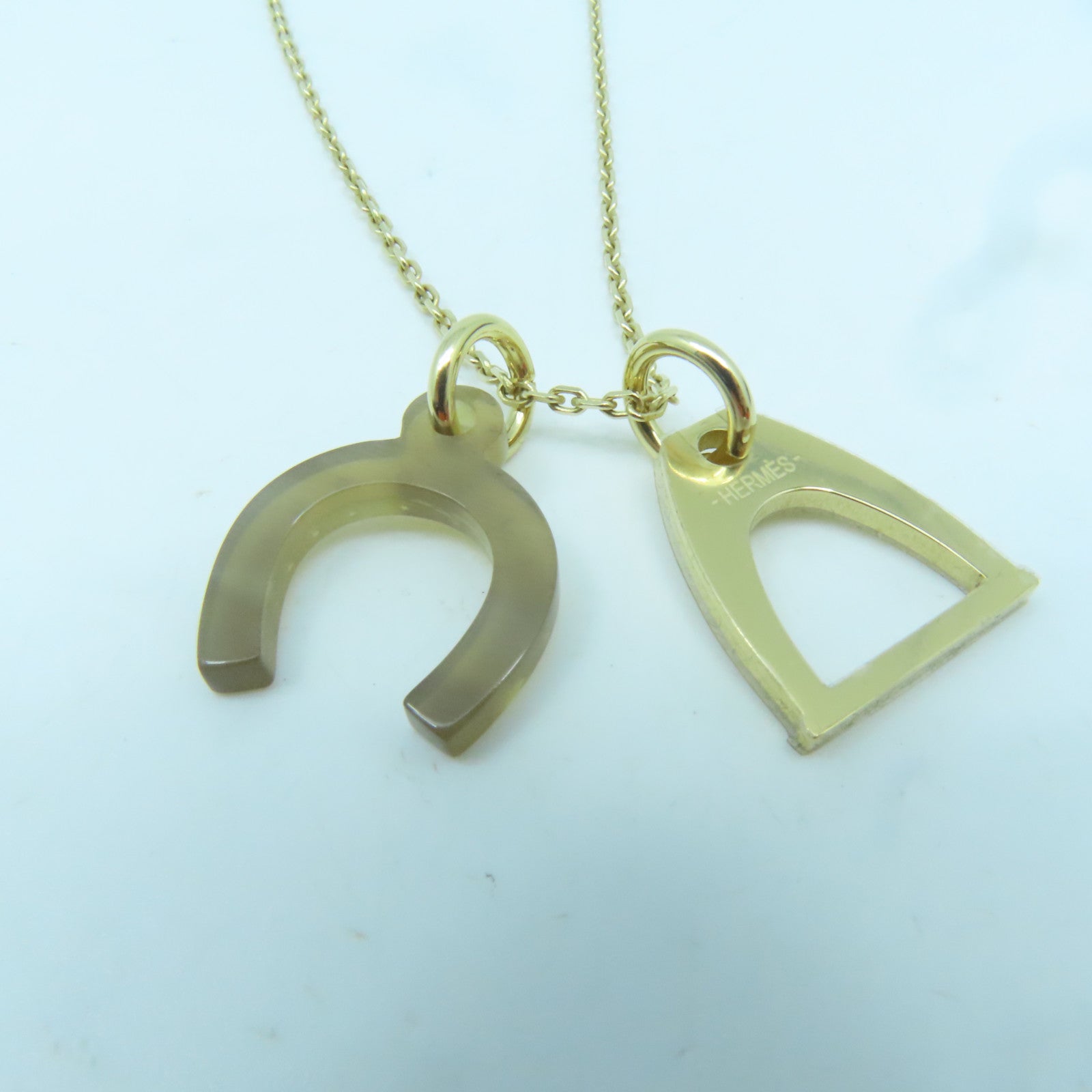 HERMES 金屬Necklace項鍊金色#50cm