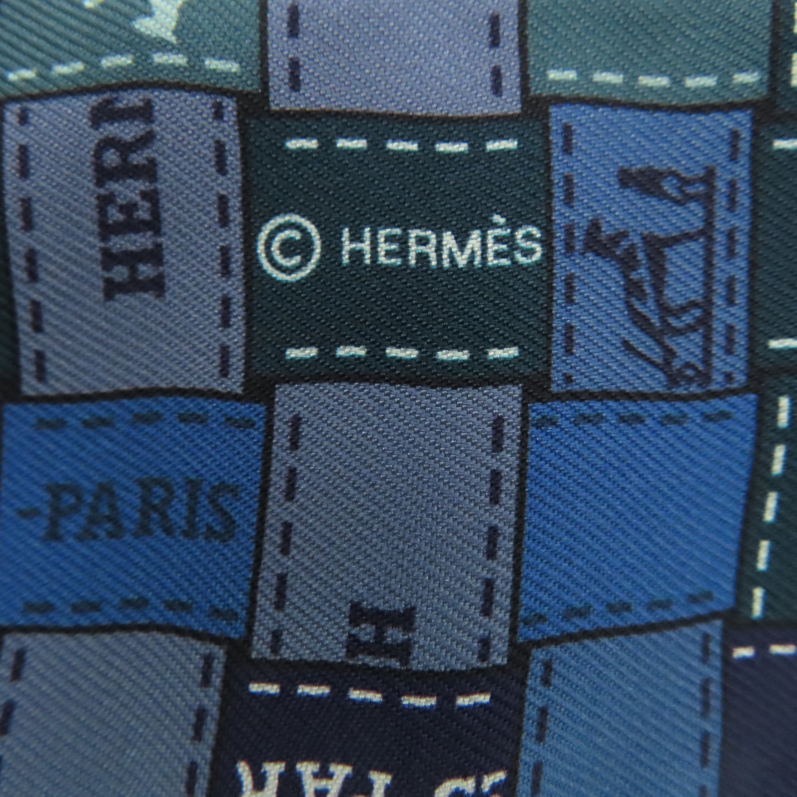 HERMES 丝质Twilly丝巾蓝色