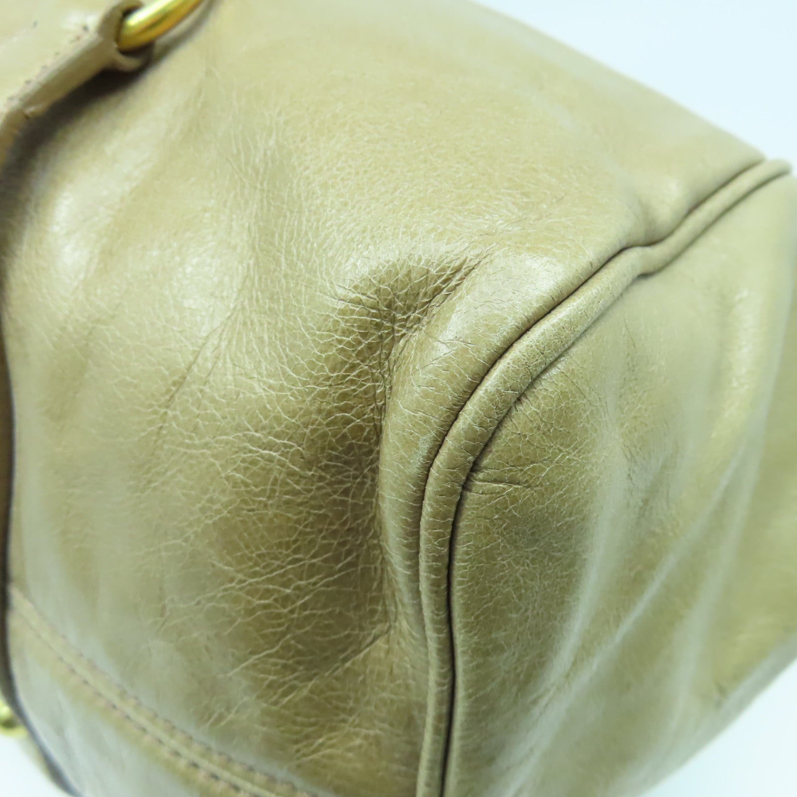 Miu Miu 牛皮皮革2 Way Shoulder金扣手挽肩背兩用袋啡色