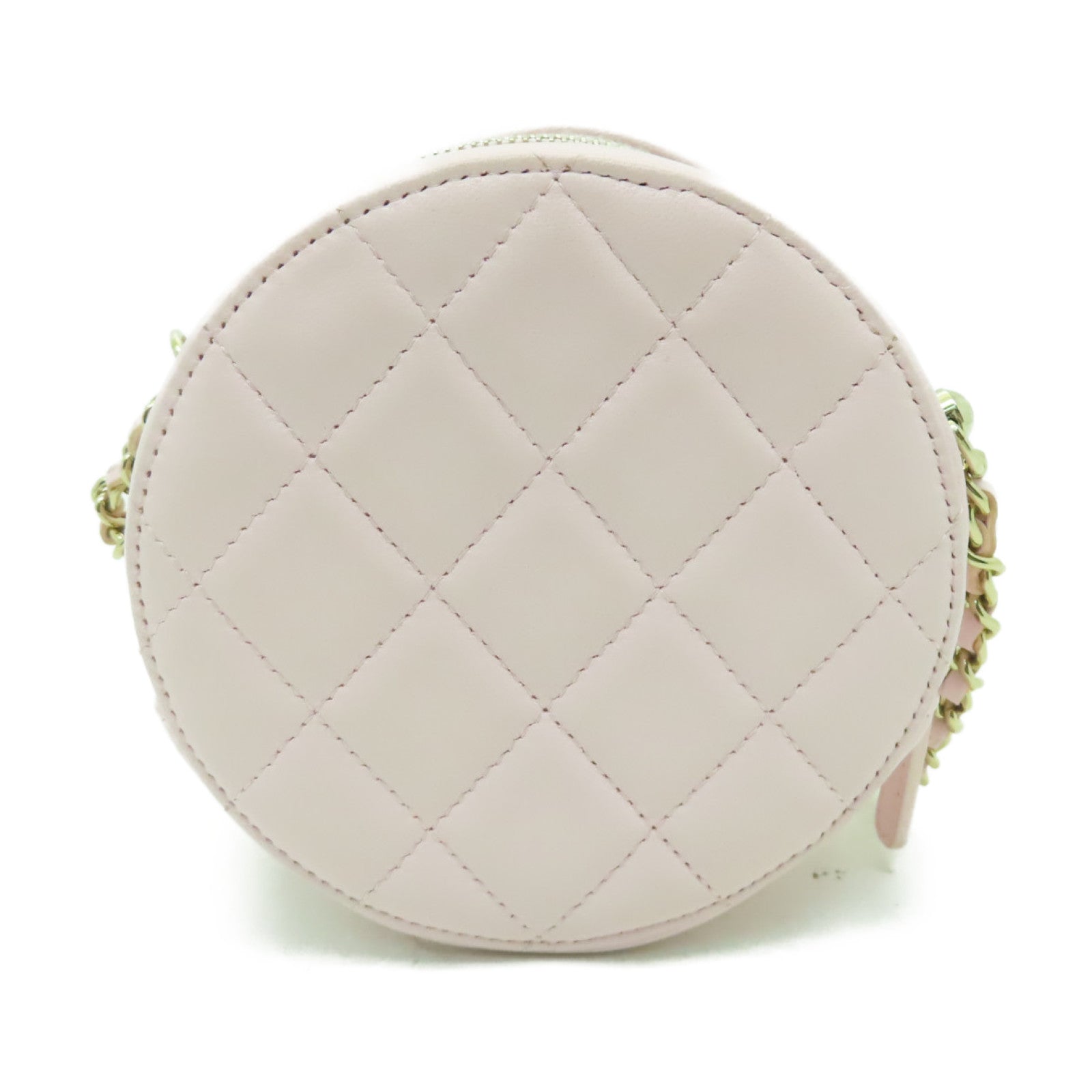 CHANEL 菱格羊皮皮革Chain Shoulder Bag金扣鏈帶肩背袋粉紅色