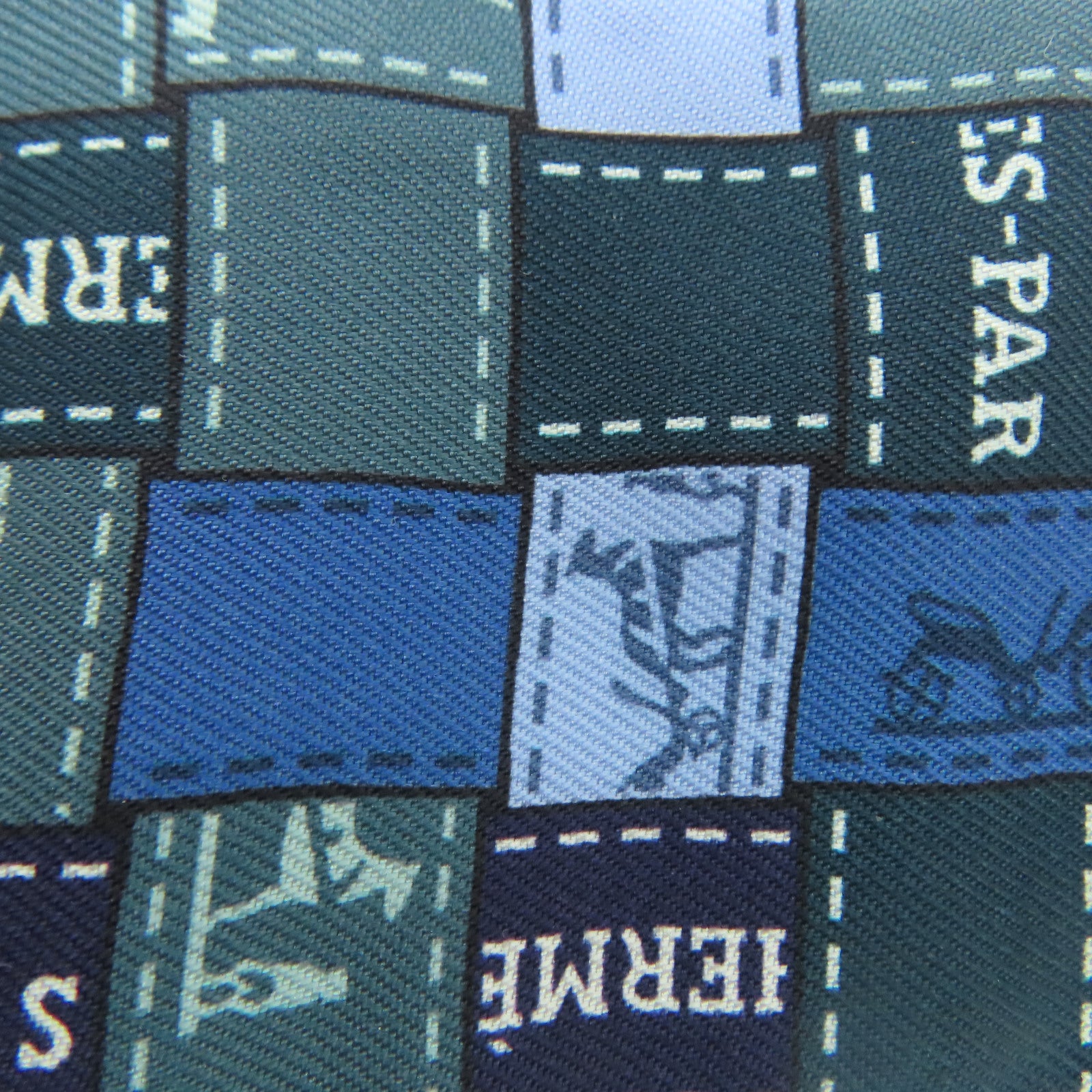 HERMES 丝质Twilly丝巾蓝色