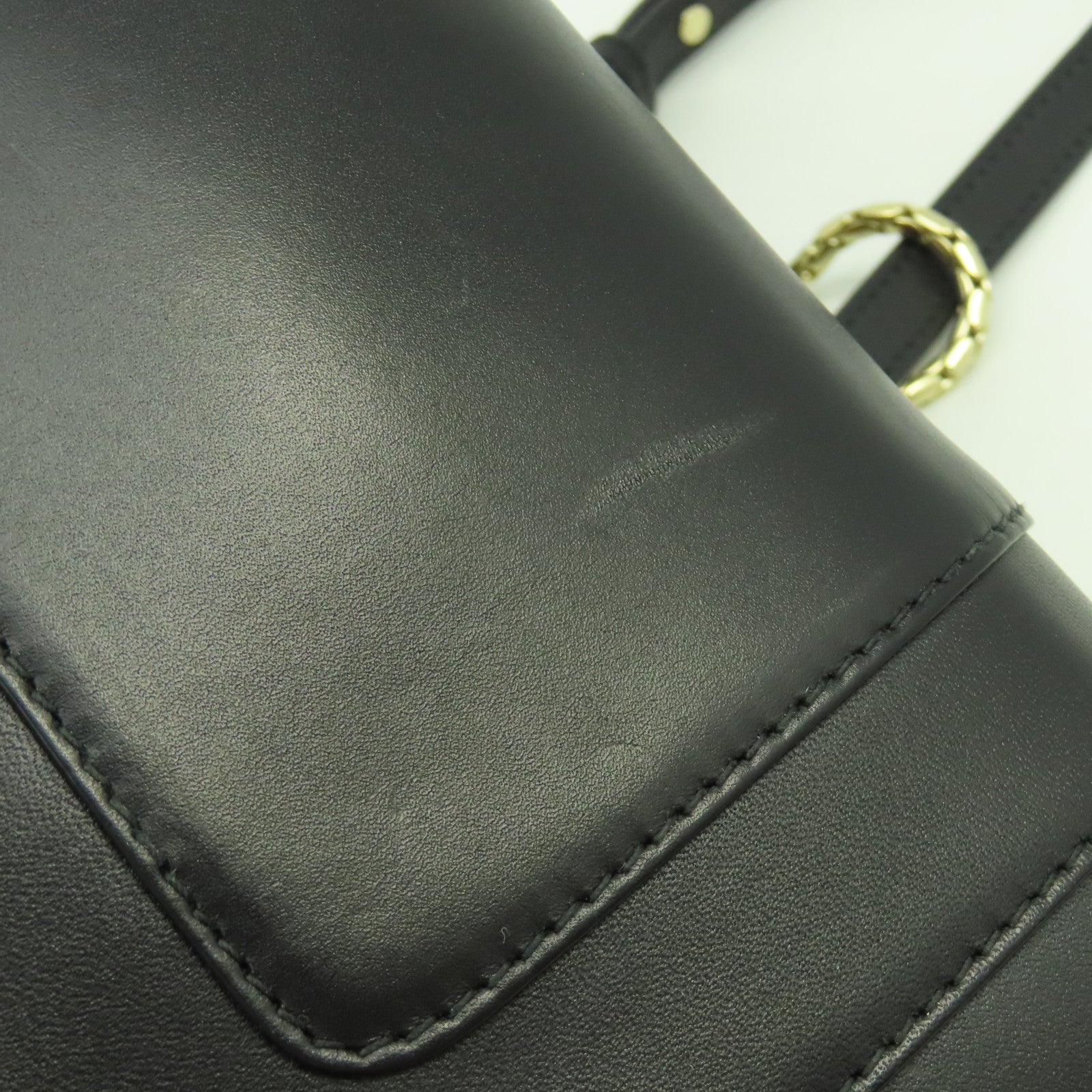 BVLGARI 牛皮皮革Chain Bag金扣鏈帶肩背袋黑色