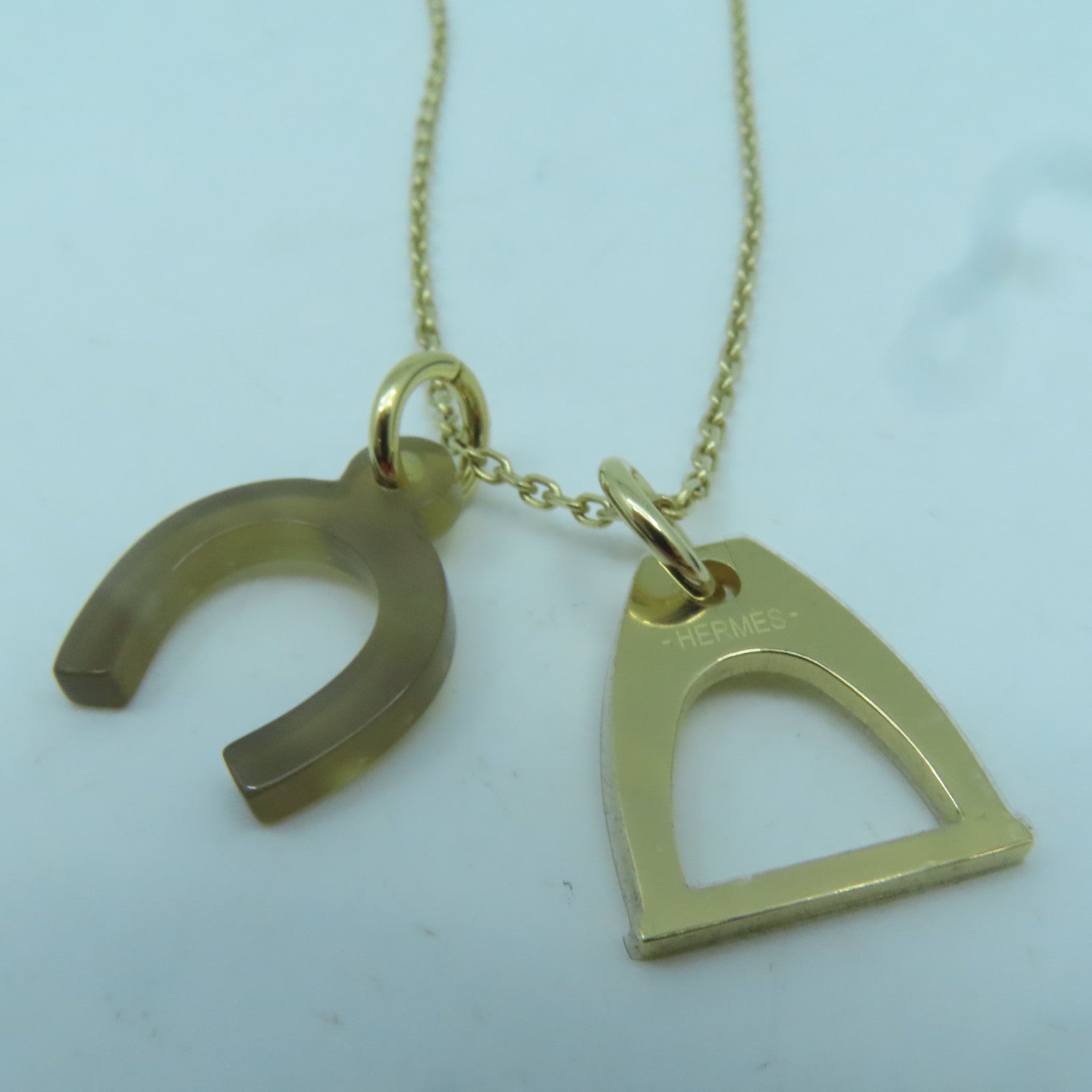 HERMES 金屬Necklace項鍊金色#50cm