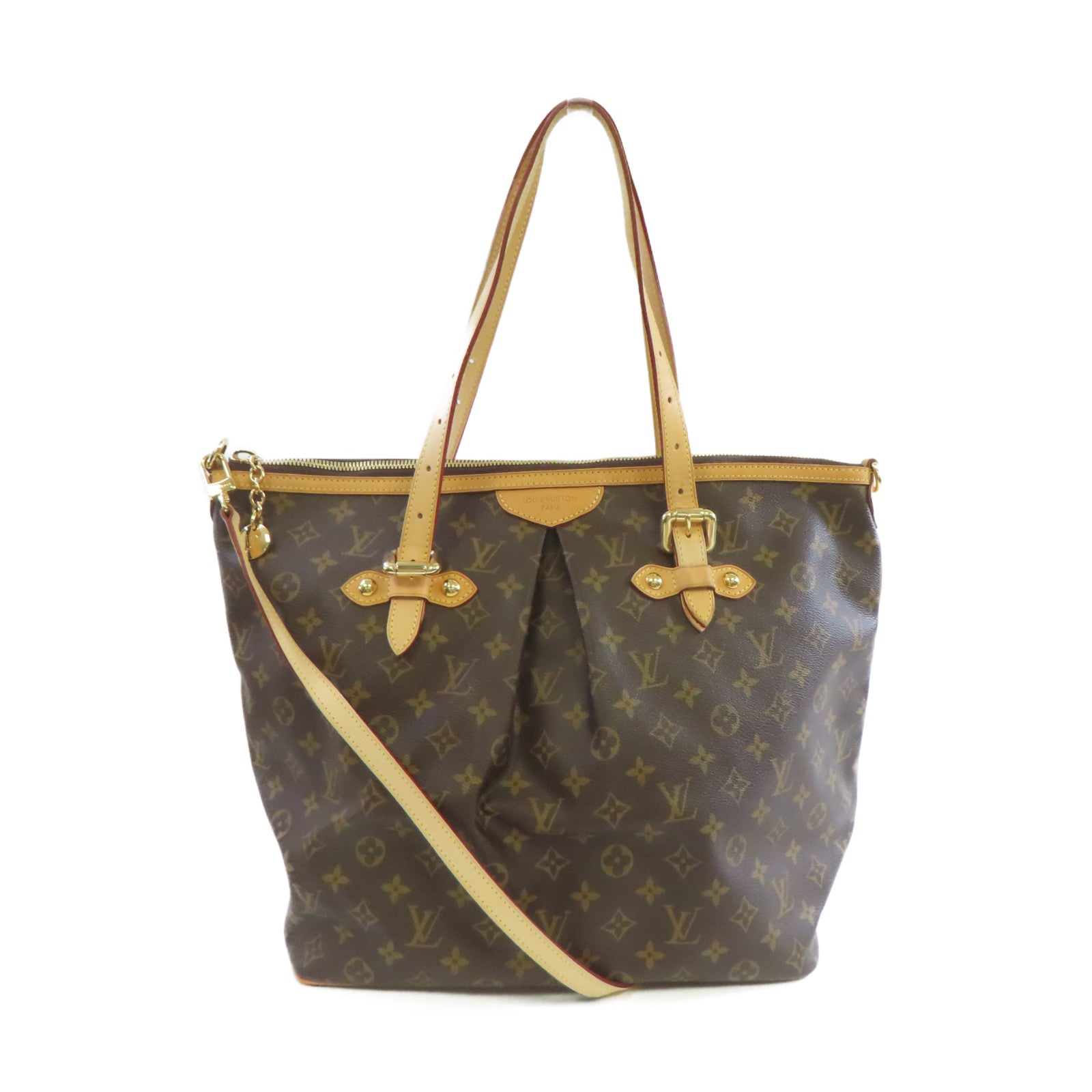 LOUIS VUITTON Monogram Palermo GM 2Way Shoulder Bag金扣手挽肩背兩用袋啡色