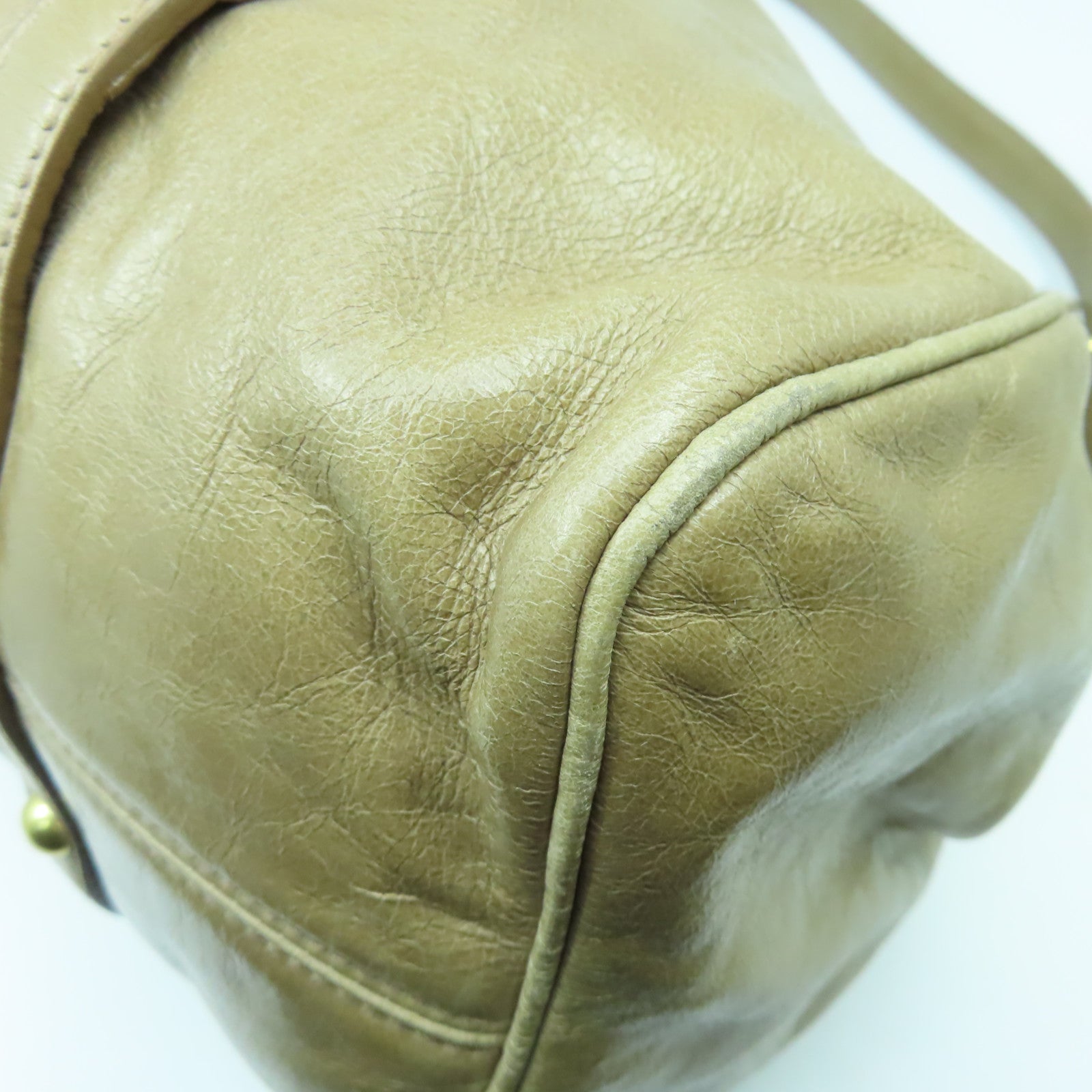Miu Miu 牛皮皮革2 Way Shoulder金扣手挽肩背兩用袋啡色