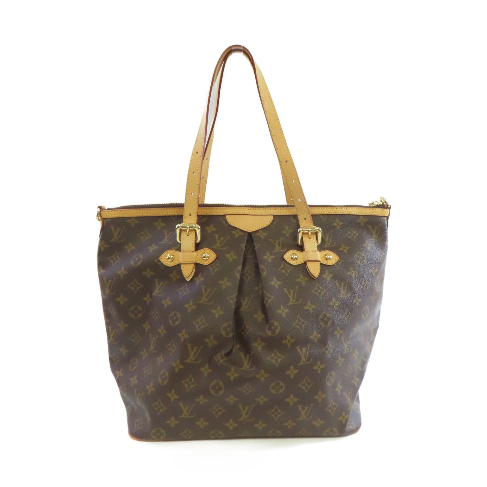 LOUIS VUITTON Monogram Palermo GM 2Way Shoulder Bag金扣手挽肩背兩用袋啡色