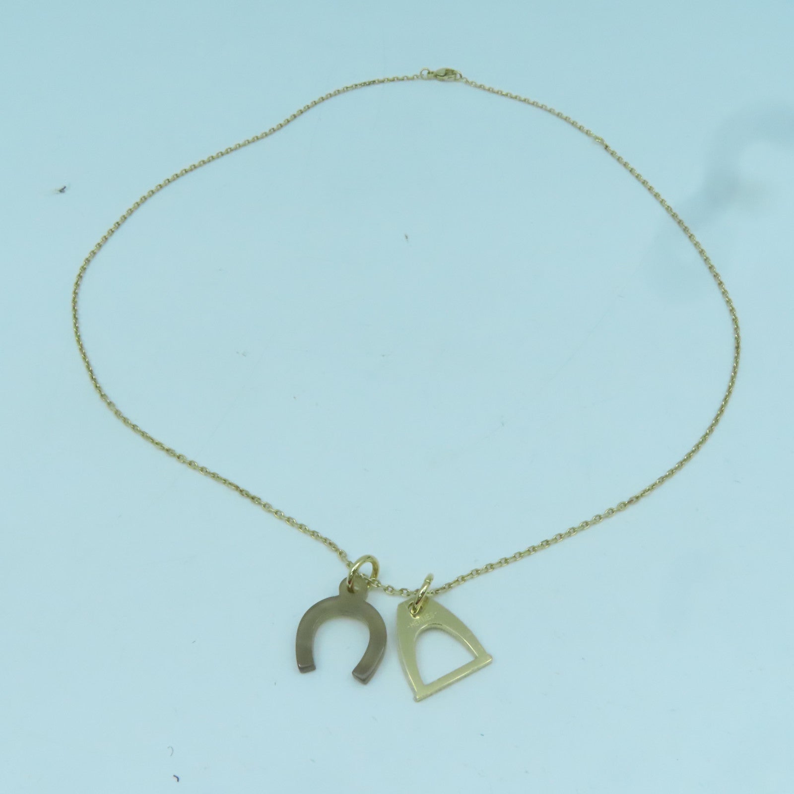 HERMES 金屬Necklace項鍊金色#50cm