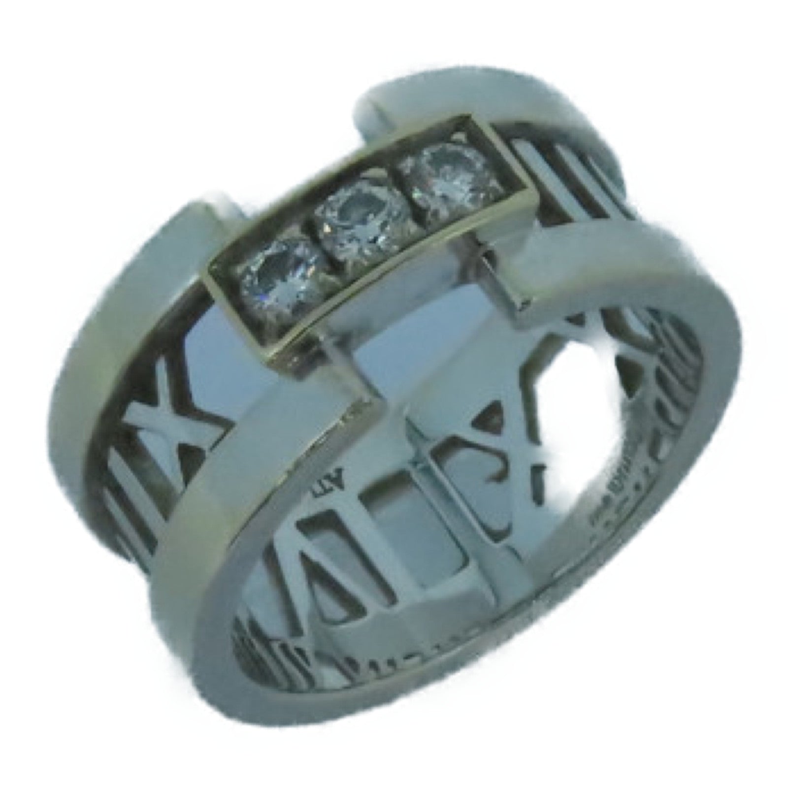 TIFFANY＆CO 18K白金Atlas Diamond Ring钻石戒指US#5.25