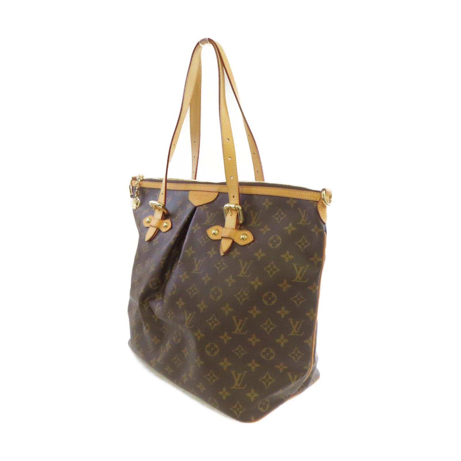 LOUIS VUITTON Monogram Palermo GM 2Way Shoulder Bag金扣手挽肩背兩用袋啡色