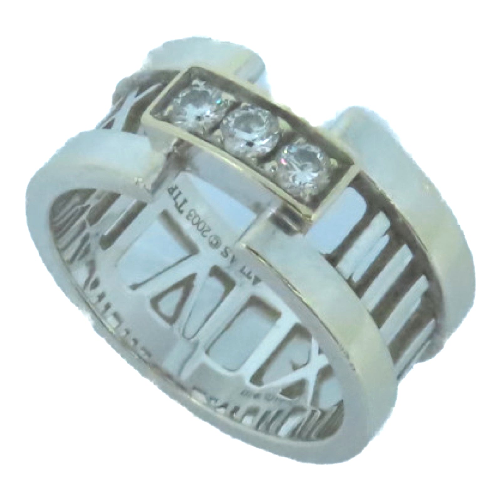 TIFFANY＆CO 18K白金Atlas Diamond Ring钻石戒指US#5.25