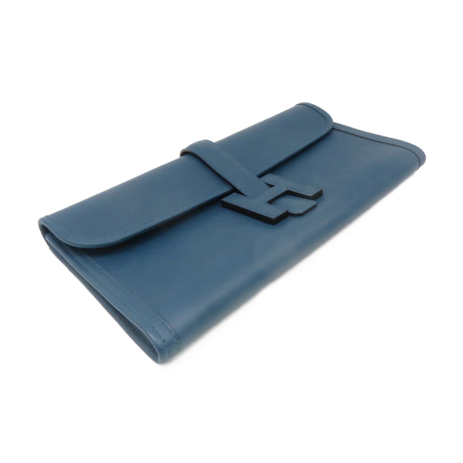 HERMES Swift皮革Jije Clutch Bag手拿包藍綠色