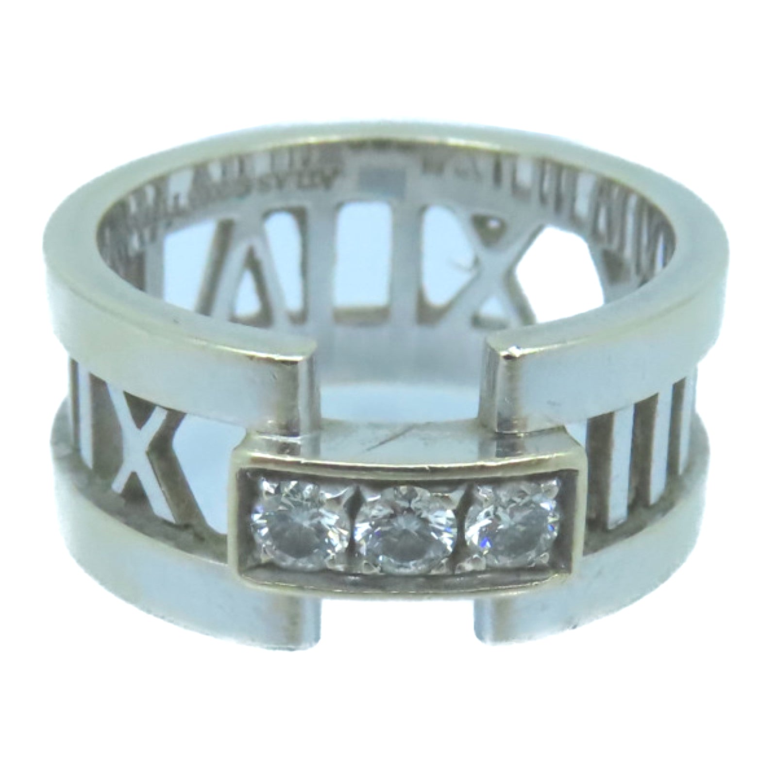 TIFFANY＆CO 18K白金Atlas Diamond Ring钻石戒指US#5.25