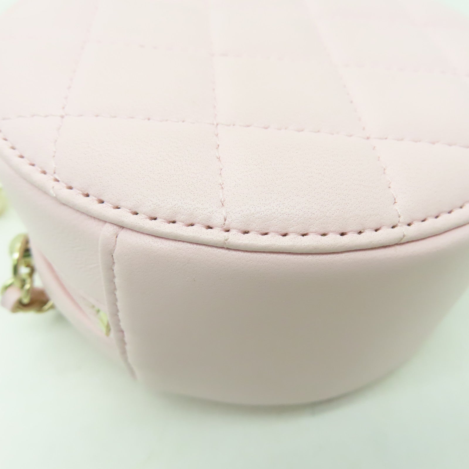 CHANEL 菱格羊皮皮革Chain Shoulder Bag金扣鏈帶肩背袋粉紅色
