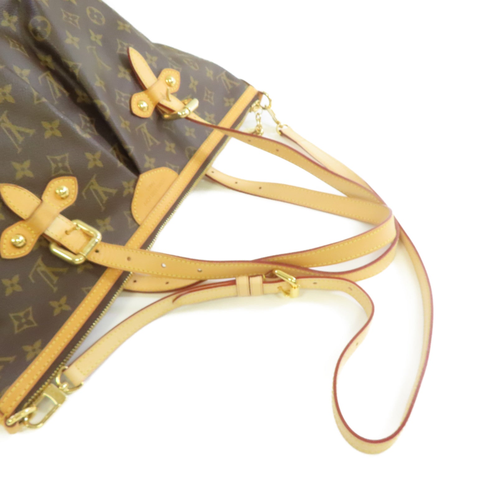 LOUIS VUITTON Monogram Palermo GM 2Way Shoulder Bag金扣手挽肩背兩用袋啡色