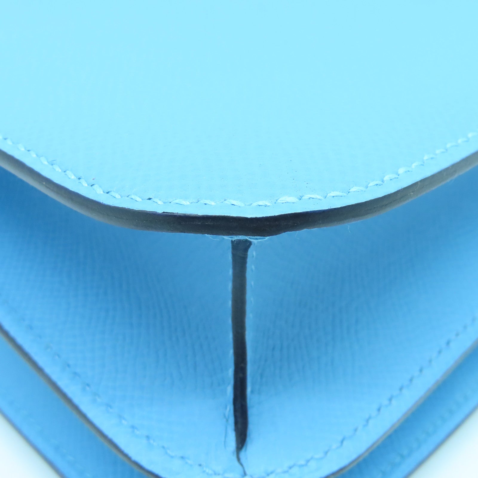 HERMES 【激減優惠】Epsom皮革Constance 24銀扣肩背袋Bleu du nord藍色