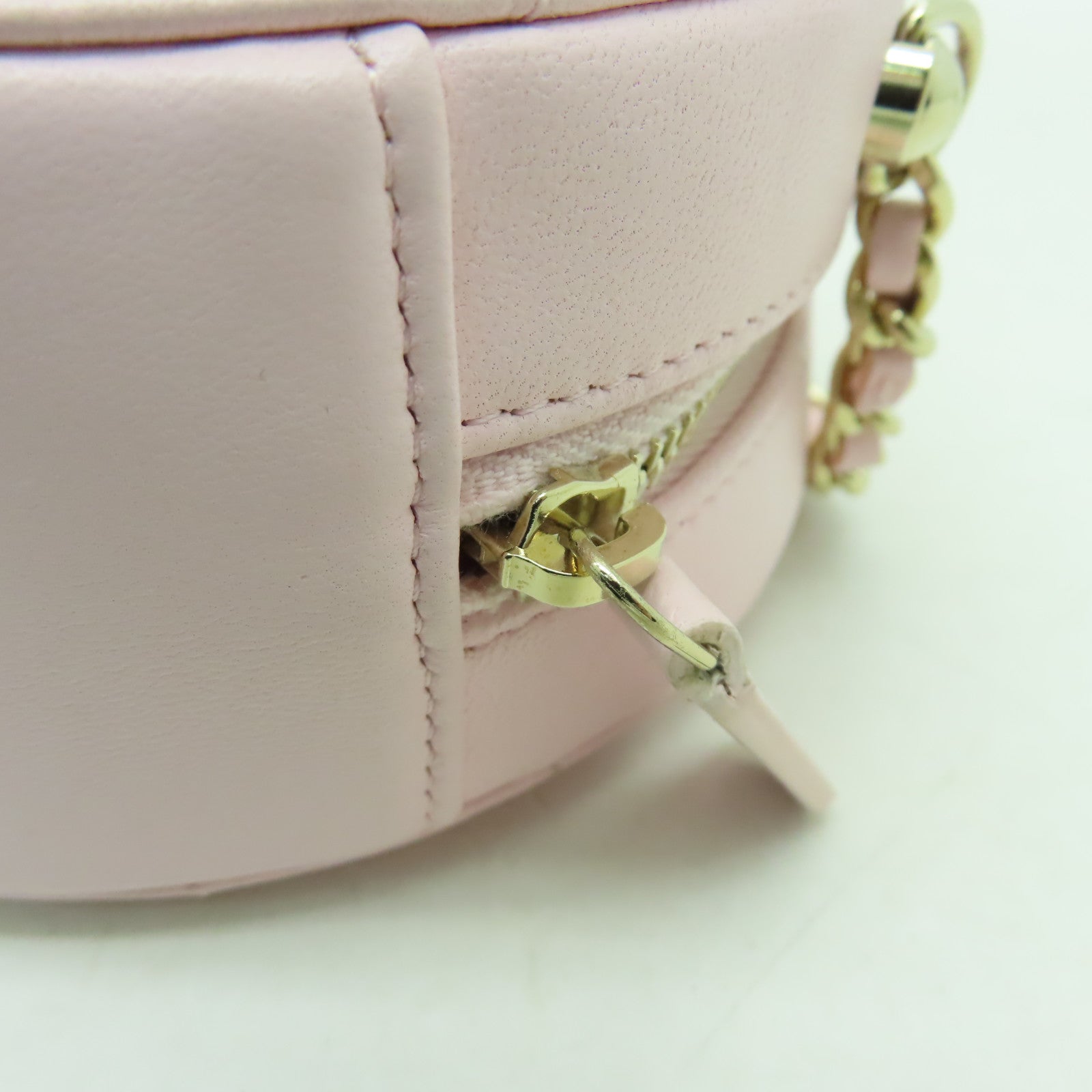 CHANEL 菱格羊皮皮革Chain Shoulder Bag金扣鏈帶肩背袋粉紅色