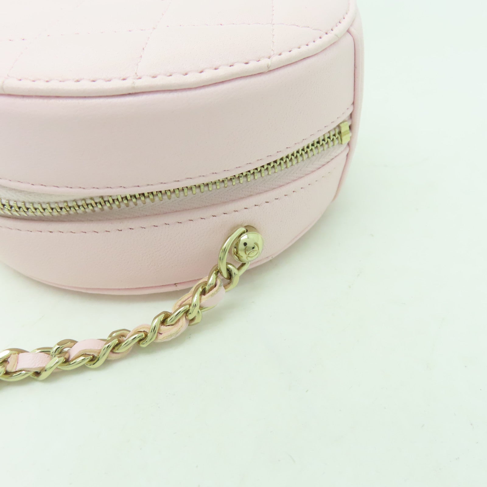 CHANEL 菱格羊皮皮革Chain Shoulder Bag金扣鏈帶肩背袋粉紅色