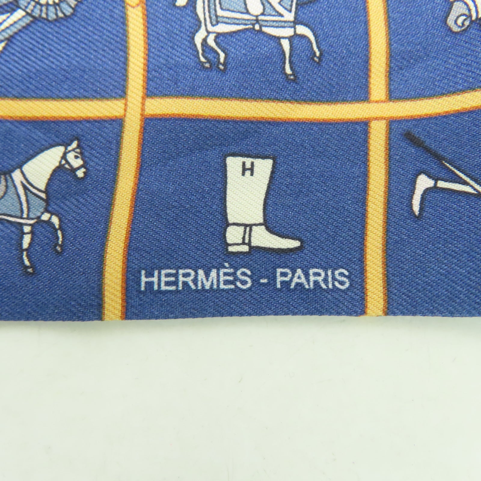 HERMES 丝质Twilly丝巾蓝色