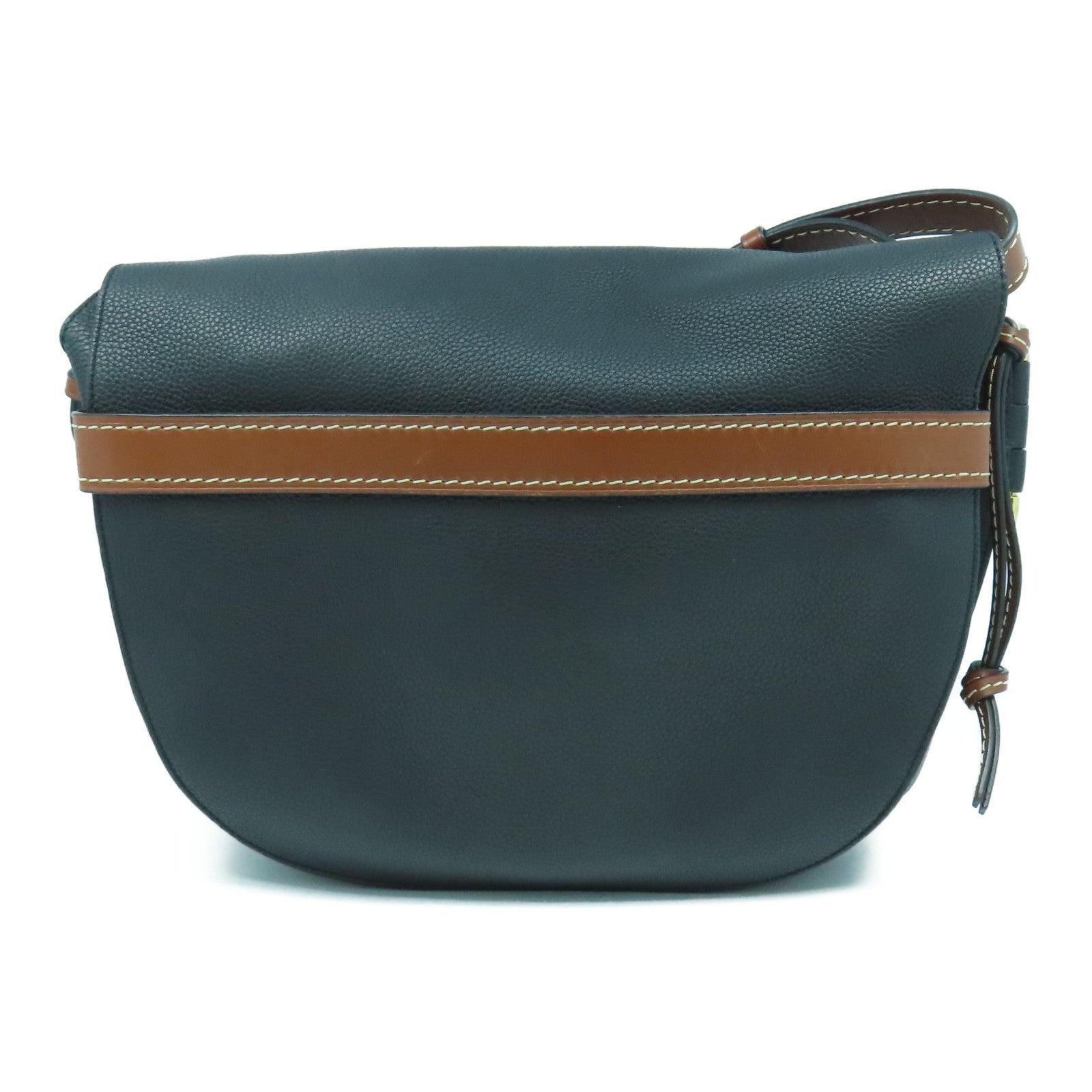 LOEWE 牛皮皮革Gate Large金扣肩背袋黑色