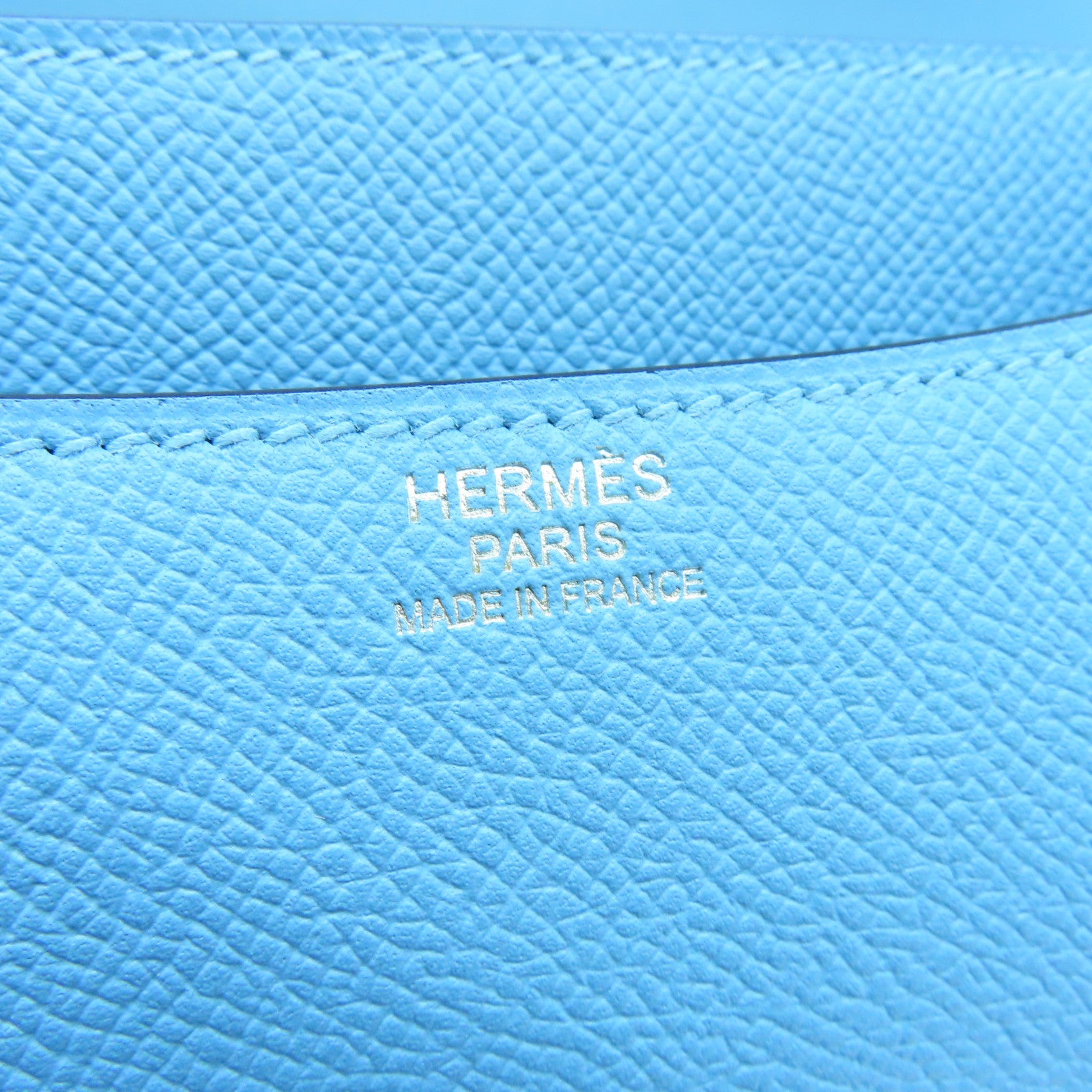 HERMES 【激減優惠】Epsom皮革Constance 24銀扣肩背袋Bleu du nord藍色