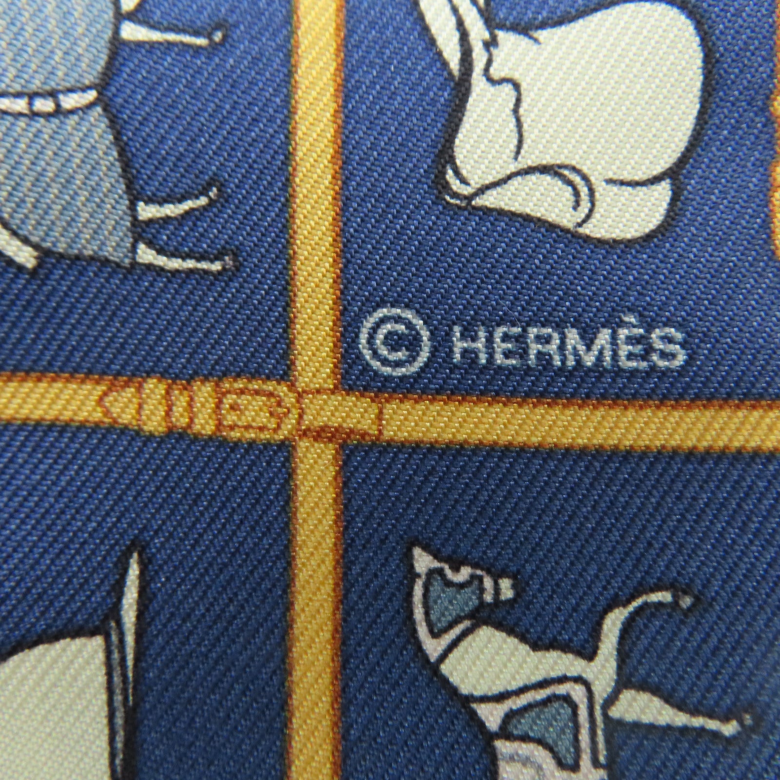 HERMES 丝质Twilly丝巾蓝色