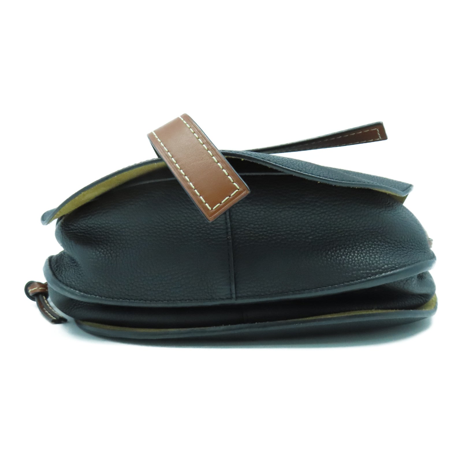 LOEWE 牛皮皮革Gate Large金扣肩背袋黑色