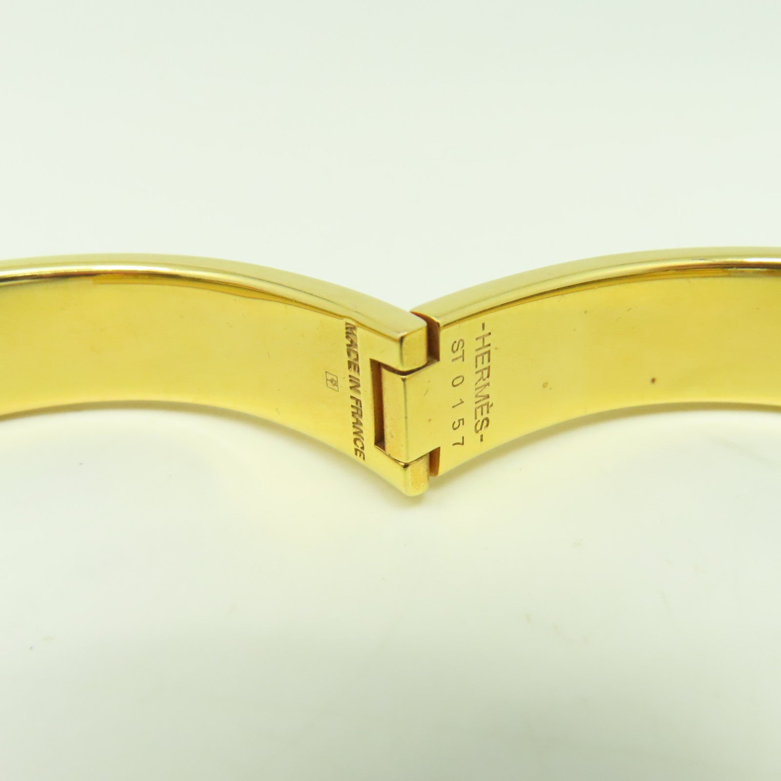 HERMES 金屬Clic H Bracelet金扣手鏈黑色/金色