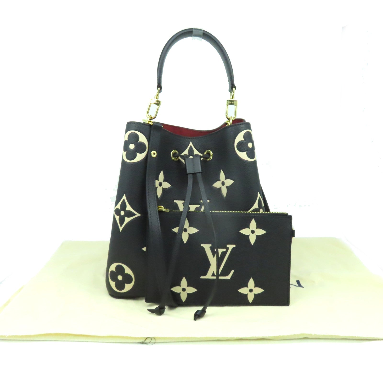 LOUIS VUITTON Monogram Empreinte Noe Noe MM 2Way Bucket Bag手挽肩背兩用袋黑色