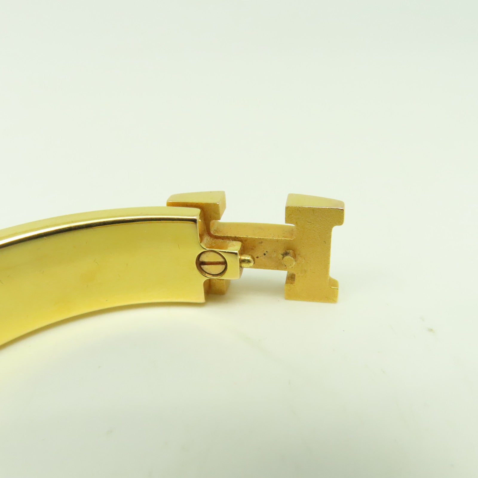 HERMES 金屬Clic H Bracelet金扣手鏈黑色/金色