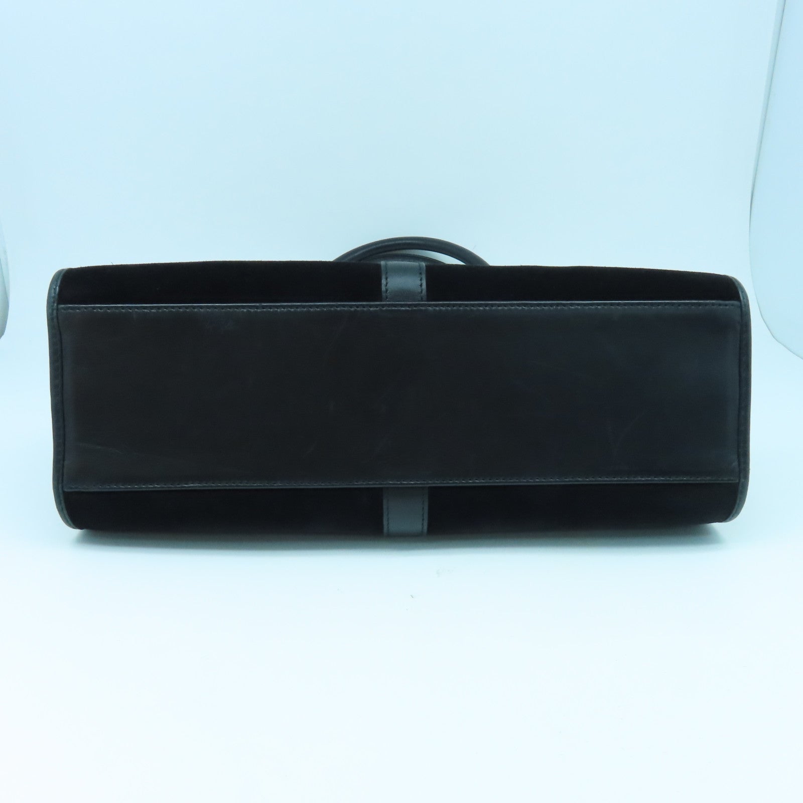 GUCCI suede leather Shoulder Bag gold buckle shoulder bag black