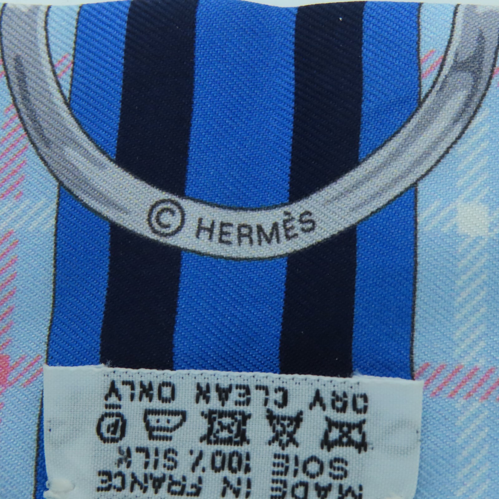 HERMES Silk Twilly Scarf Blue