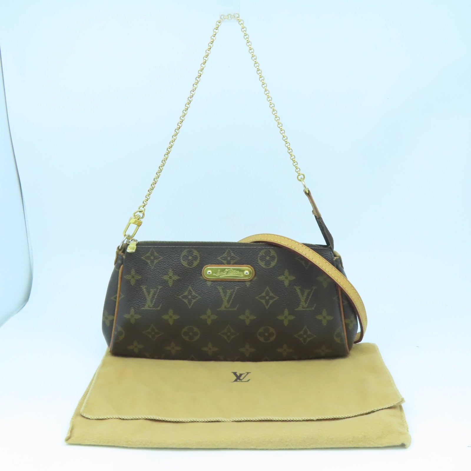 LOUIS VUITTON Monogram Eva金扣手挽肩背兩用袋啡色
